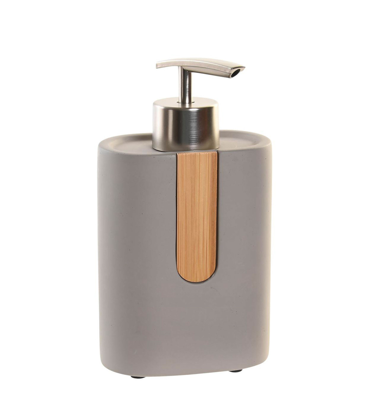 wadiga Distributeur de savon gris et bambou 8.5x5x15cm