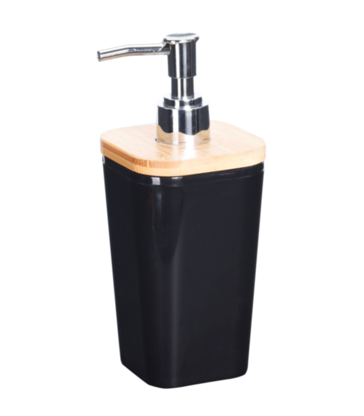 wadiga Distributeur de savon noir et bambou - 7.5x7.5x17.5cm