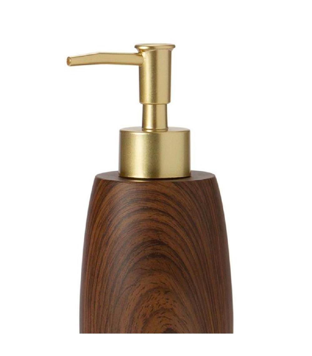 Wadiga Distributeur De Savon Résine Effet Bois Et Doré