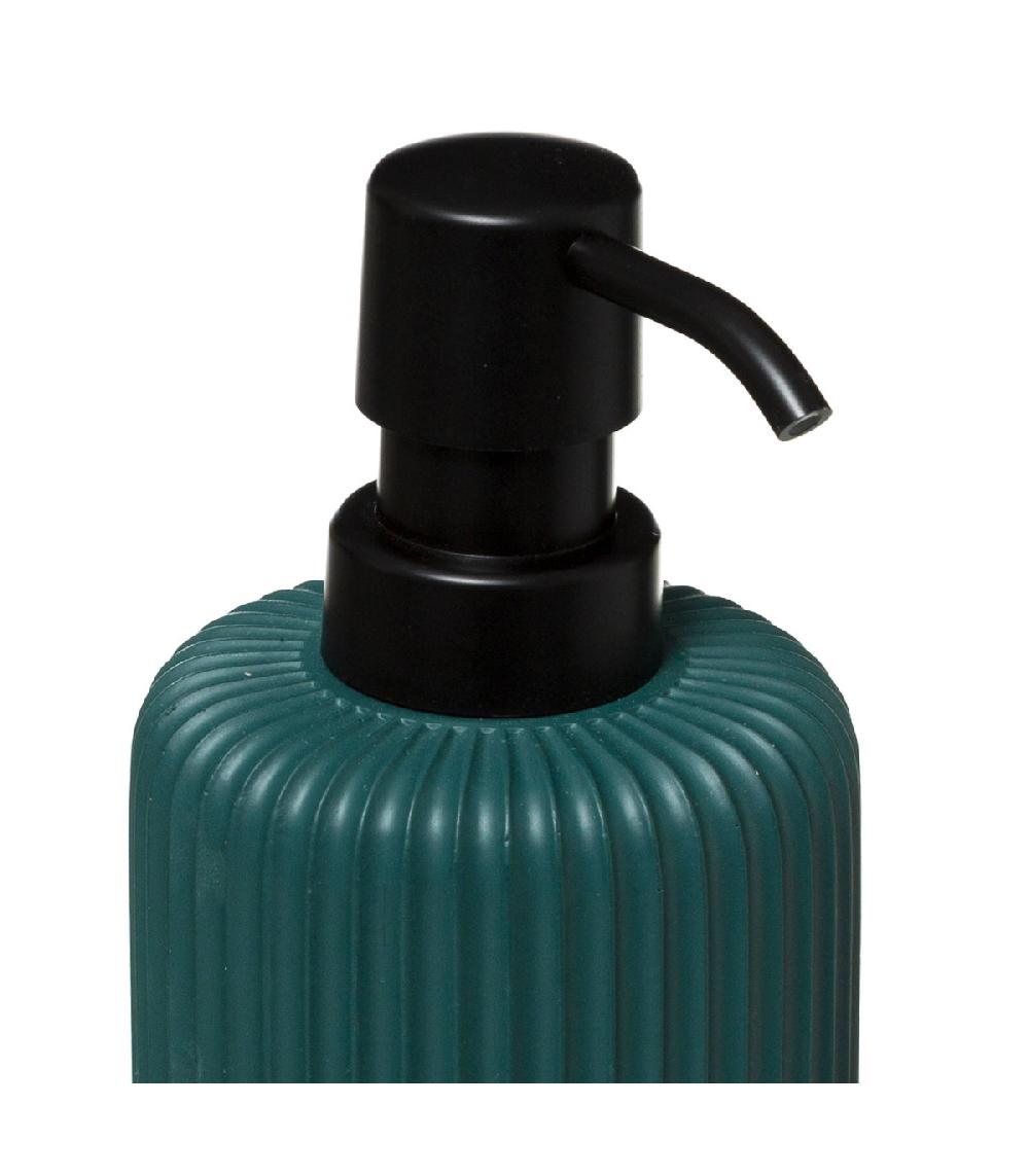 Wadiga Distributeur De Savon Vert Pétrole Et Bambou - 7x18cm