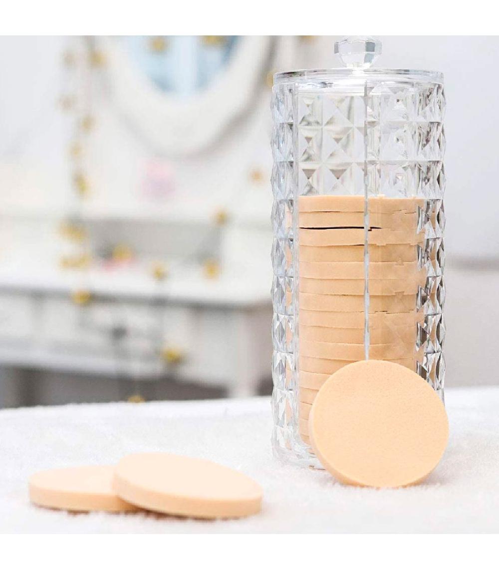 Wadiga Distributeur Disques De Coton Transparent 7x7x17cm