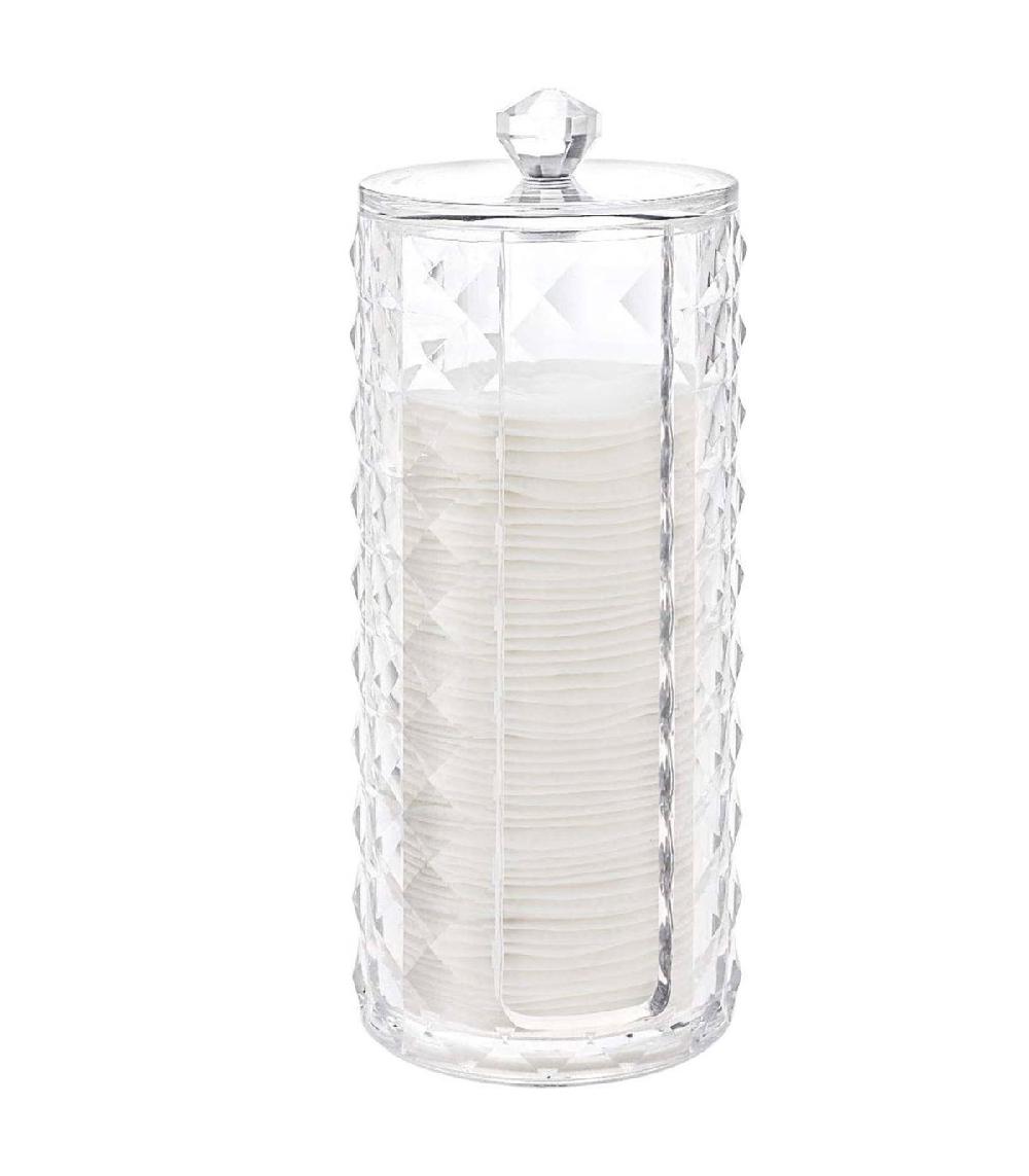 Wadiga Distributeur Disques De Coton Transparent 7x7x17cm