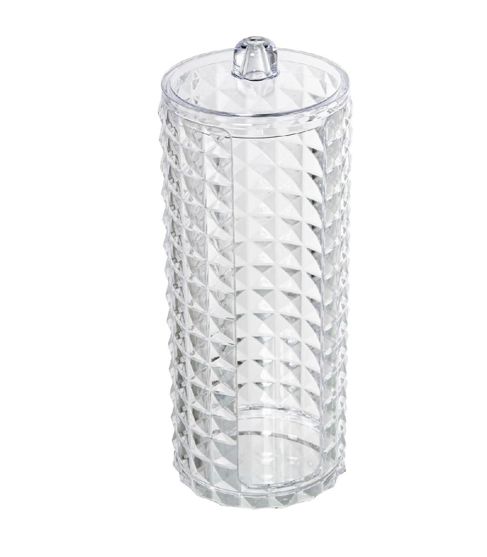 wadiga Distributeur disques de coton transparent 7x7x17cm