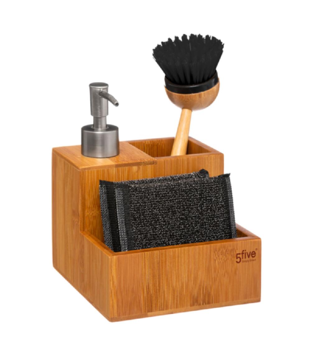 wadiga Distributeur liquide vaisselle + accessoires - 13.5x12x20cm