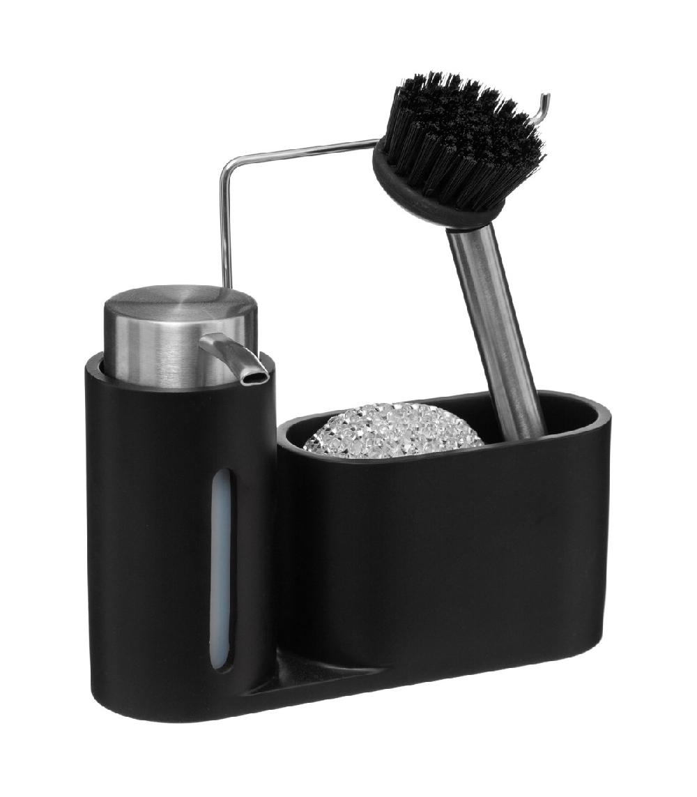 wadiga Distributeur liquide vaisselle + accessoires noir