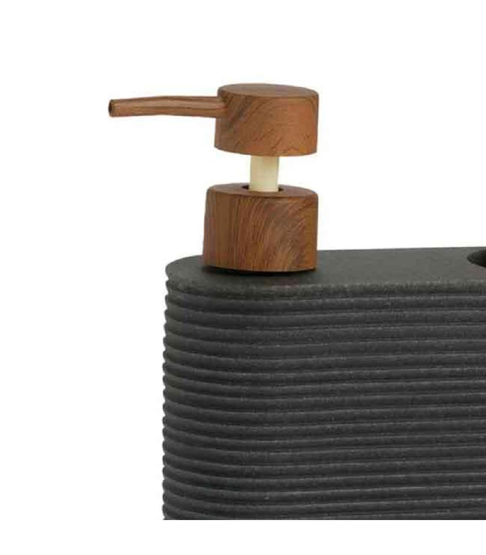 Wadiga Distributeur Liquide Vaisselle + Brosse Polypropylène Gris Et Acacia