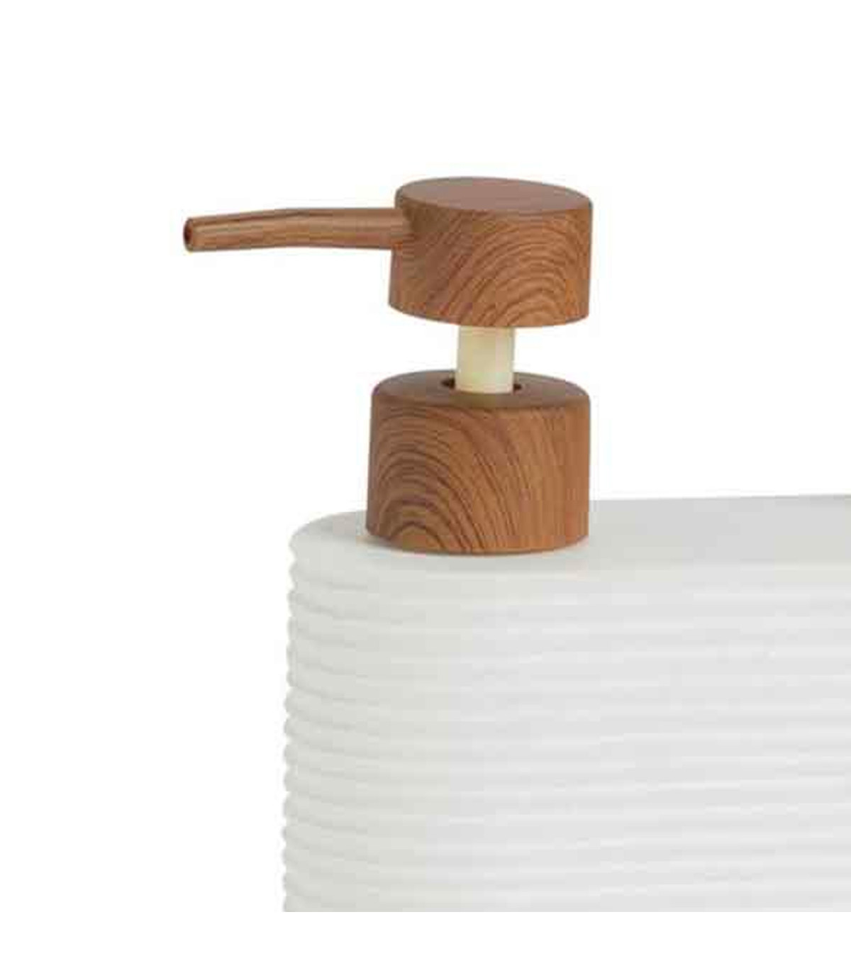Wadiga Distributeur Liquide Vaisselle + Brosse Polypropylène Blanc Et Acacia