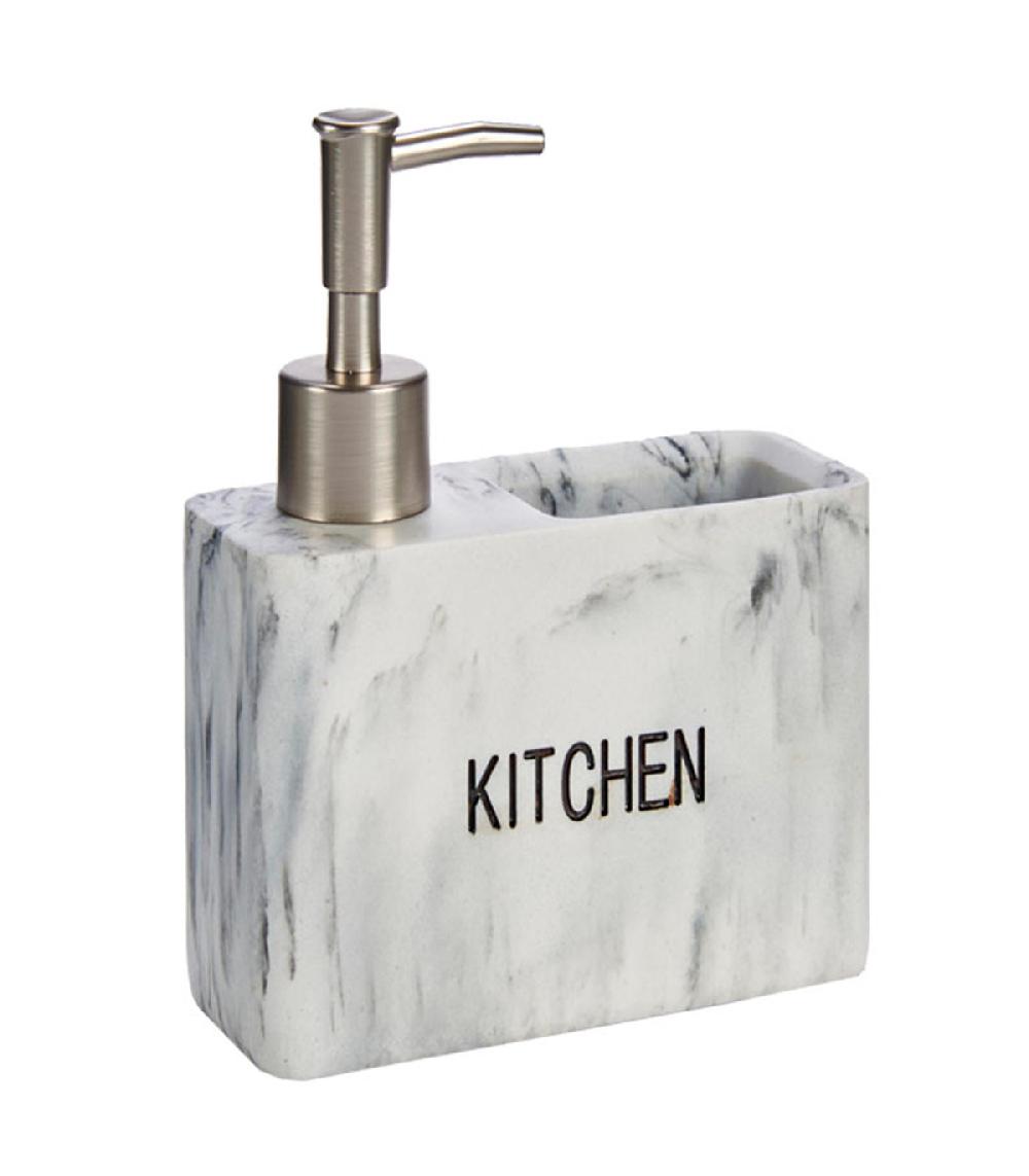 wadiga Distributeur liquide vaisselle + porte éponges effet marbre kitchen