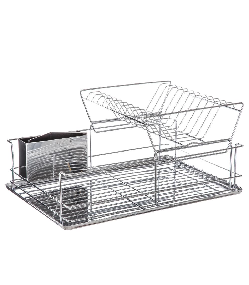 wadiga Égouttoir à vaisselle 2 niveaux inox - 47x32.7x22.5cm