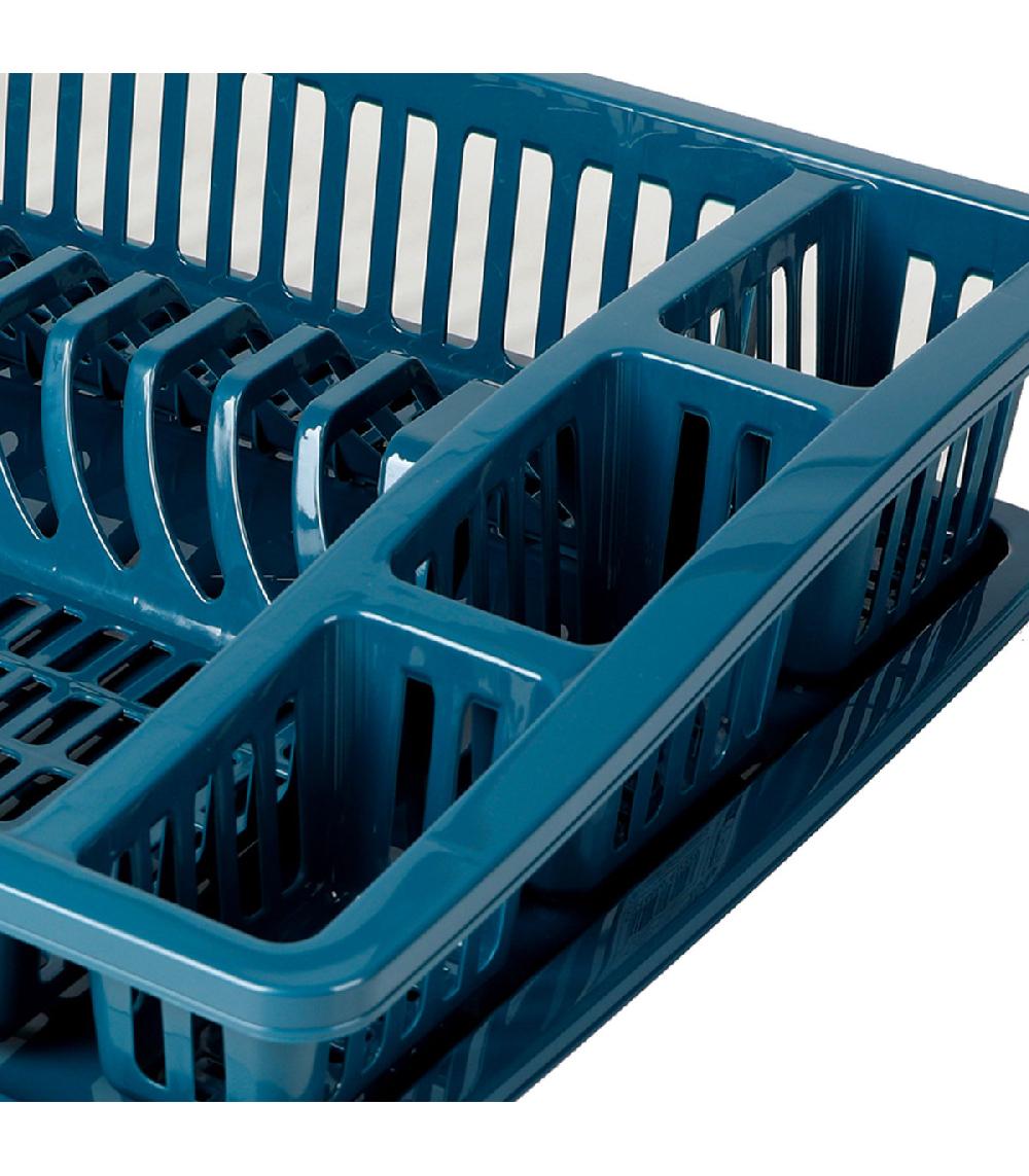 Wadiga Égouttoir à Vaisselle En Plastique Bleu 46x37x9.5cm