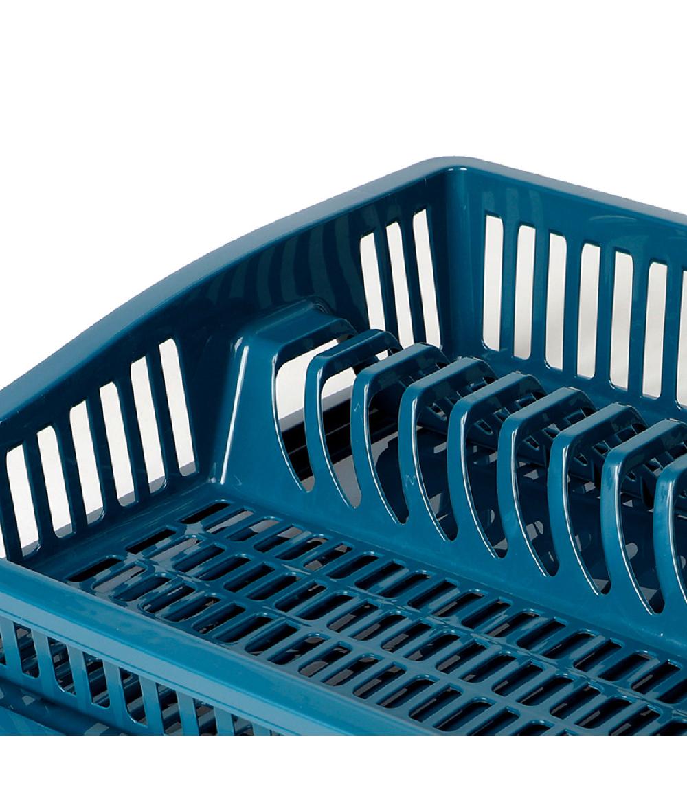 Wadiga Égouttoir à Vaisselle En Plastique Bleu 46x37x9.5cm