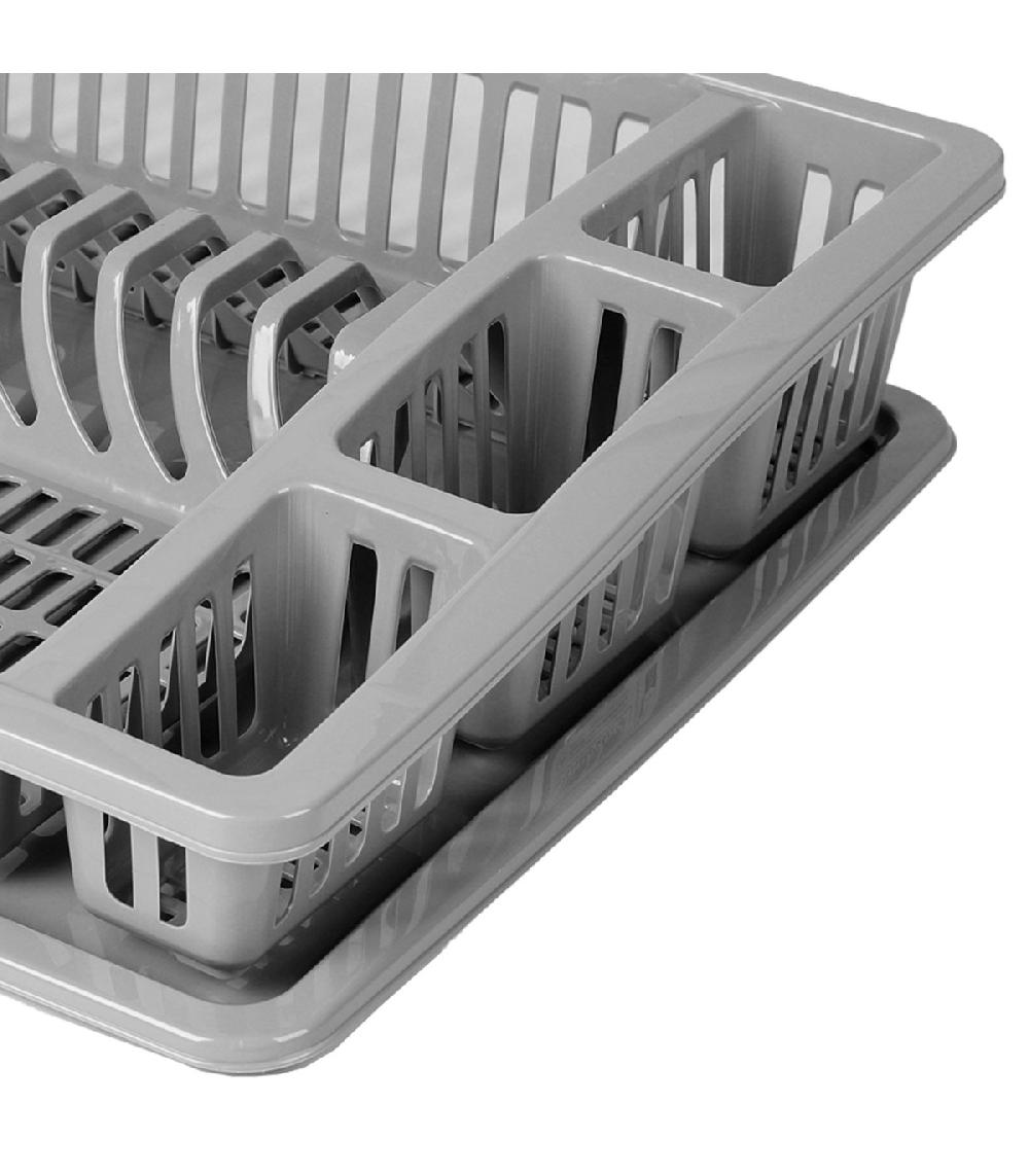Wadiga Égouttoir à Vaisselle En Plastique Gris 46x37x9.5cm