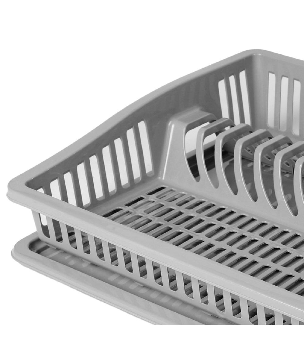 Wadiga Égouttoir à Vaisselle En Plastique Gris 46x37x9.5cm