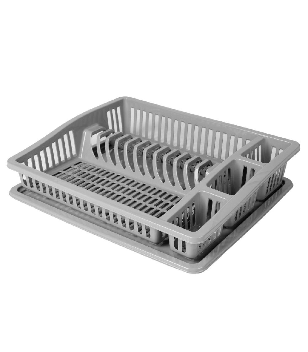 wadiga Égouttoir à vaisselle en plastique gris 46x37x9.5cm