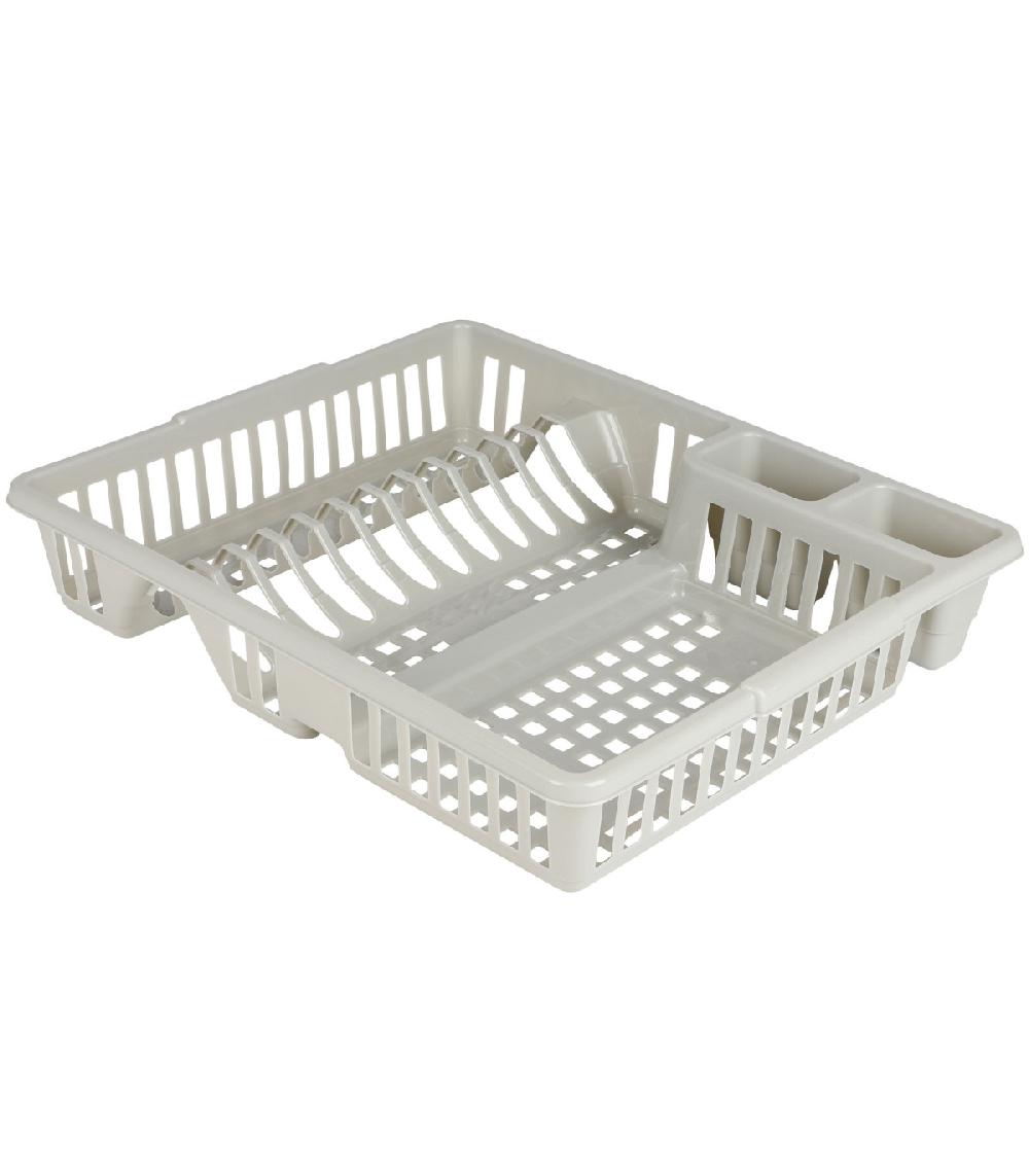wadiga Égouttoir à vaisselle en plastique gris clair 47x39x10cm