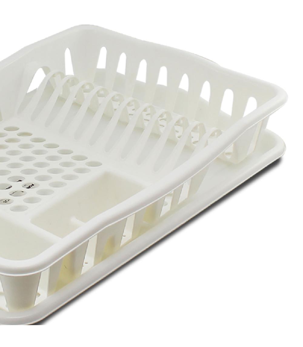 Wadiga Égouttoir à Vaisselle Plastique Blanc 49x33.5x9cm