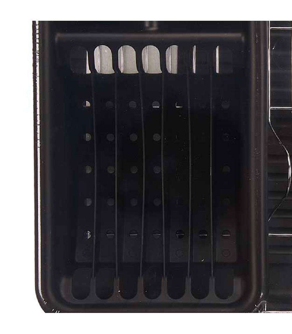 Wadiga Égouttoir à Vaisselle Plastique Noir Et Métal Chromé Avec Plateau 33.5x43.5x11cm
