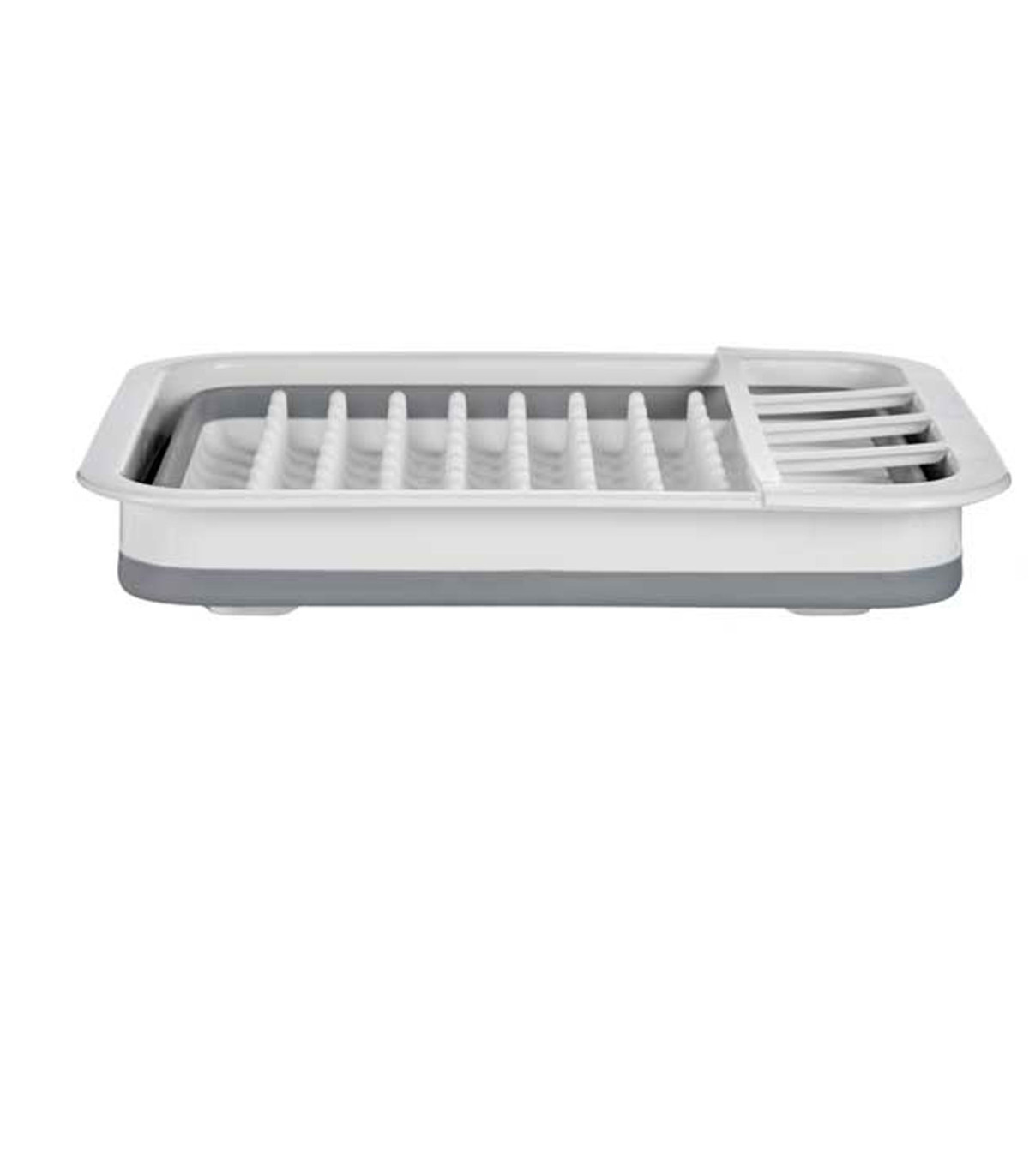 Wadiga Égouttoir à Vaisselle Pliable Plastique Gris Et Blanc