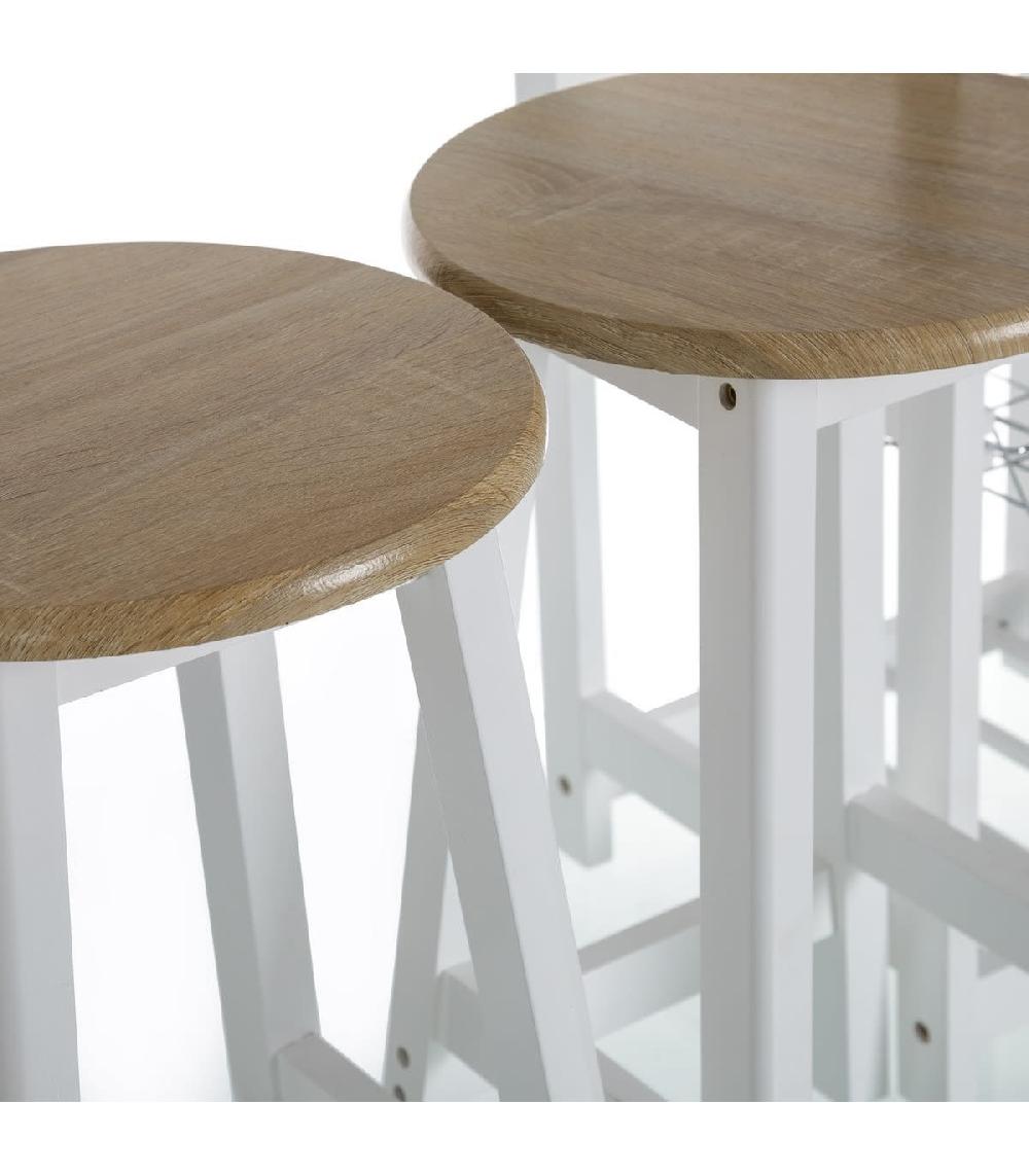 Wadiga Ensemble Table Bar Tabourets Desserte Pour Petite Cuisine