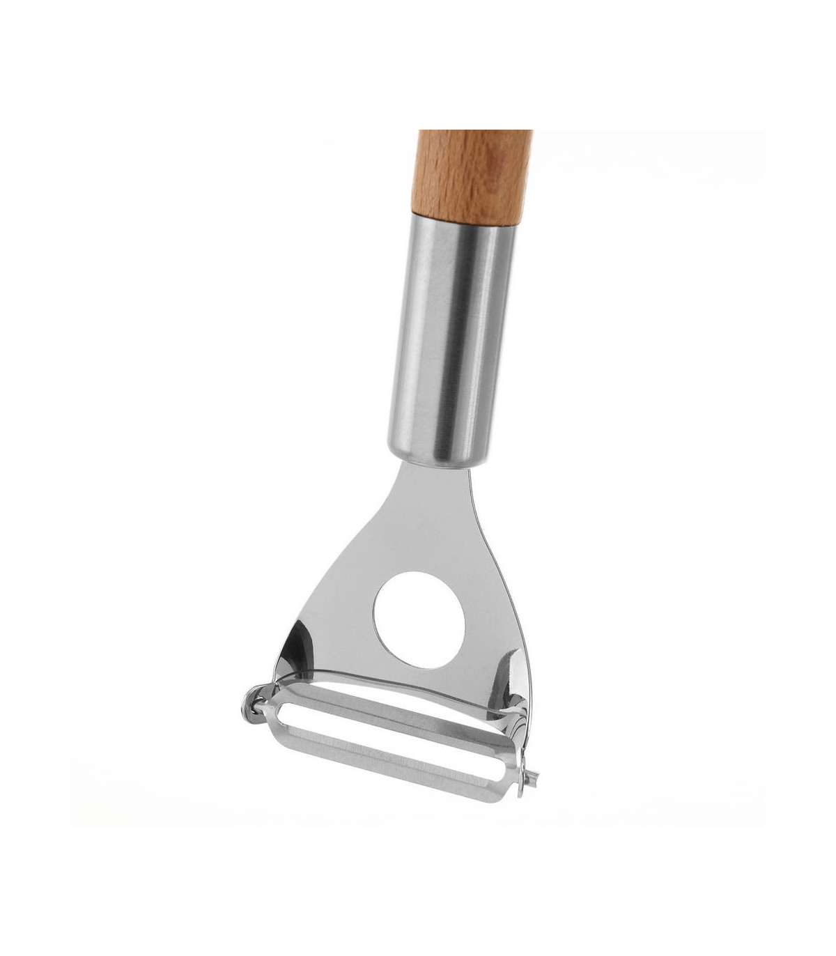 Wadiga Épluche-légume + Cuillère à évider En Bois Hêtre Et Métal Chromé