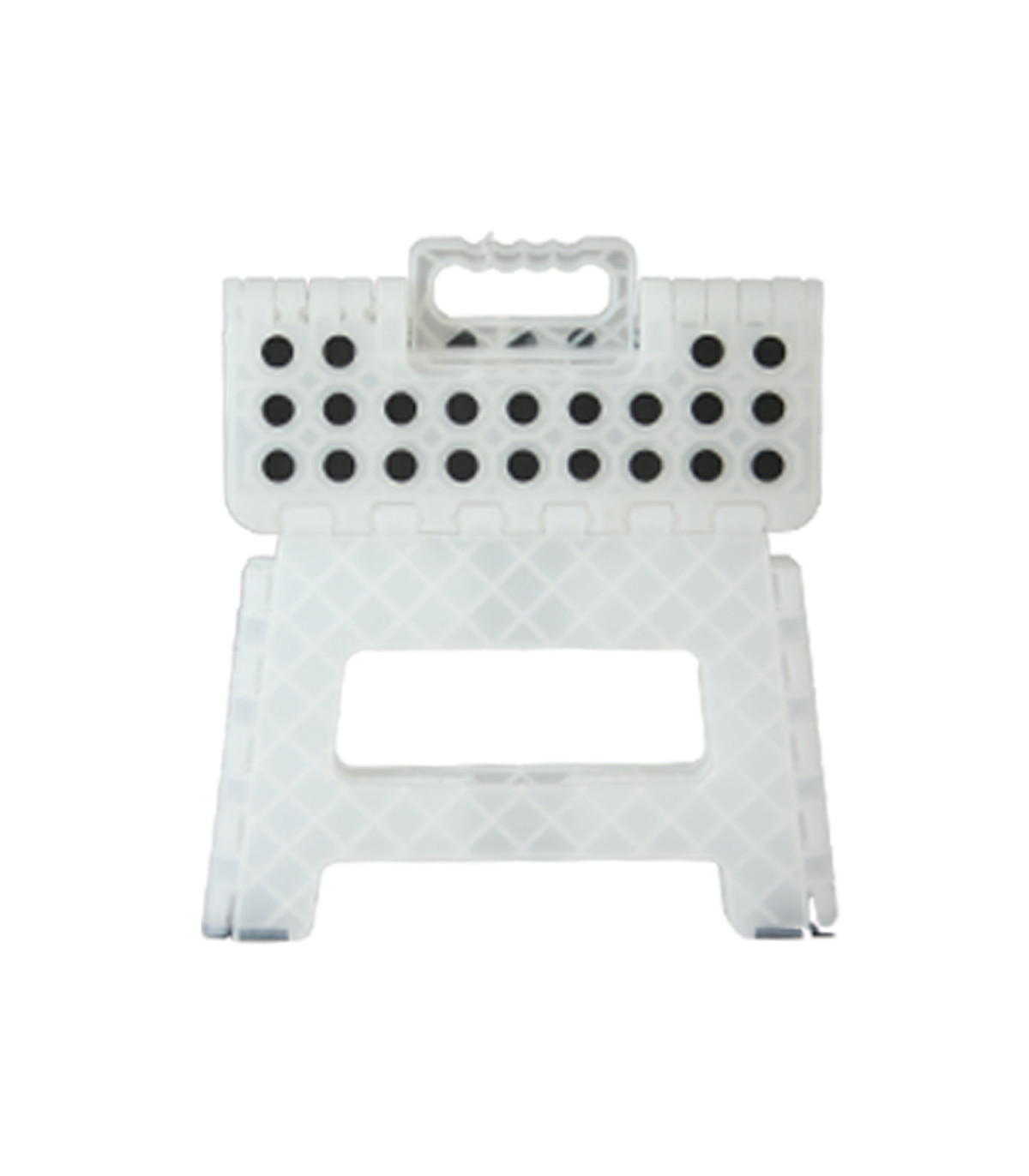 Wadiga Escabeau Marchepied Pliable Plastique Blanc Translucide - Hauteur 22cm