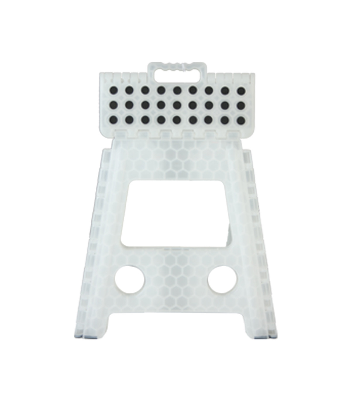 Wadiga Escabeau Marchepied Pliable Plastique Blanc Translucide - Hauteur 40cm