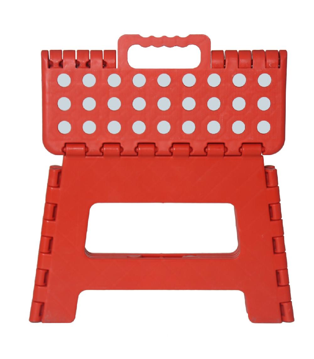 Wadiga Escabeau Marchepied Pliable Plastique Rouge - Hauteur 22cm