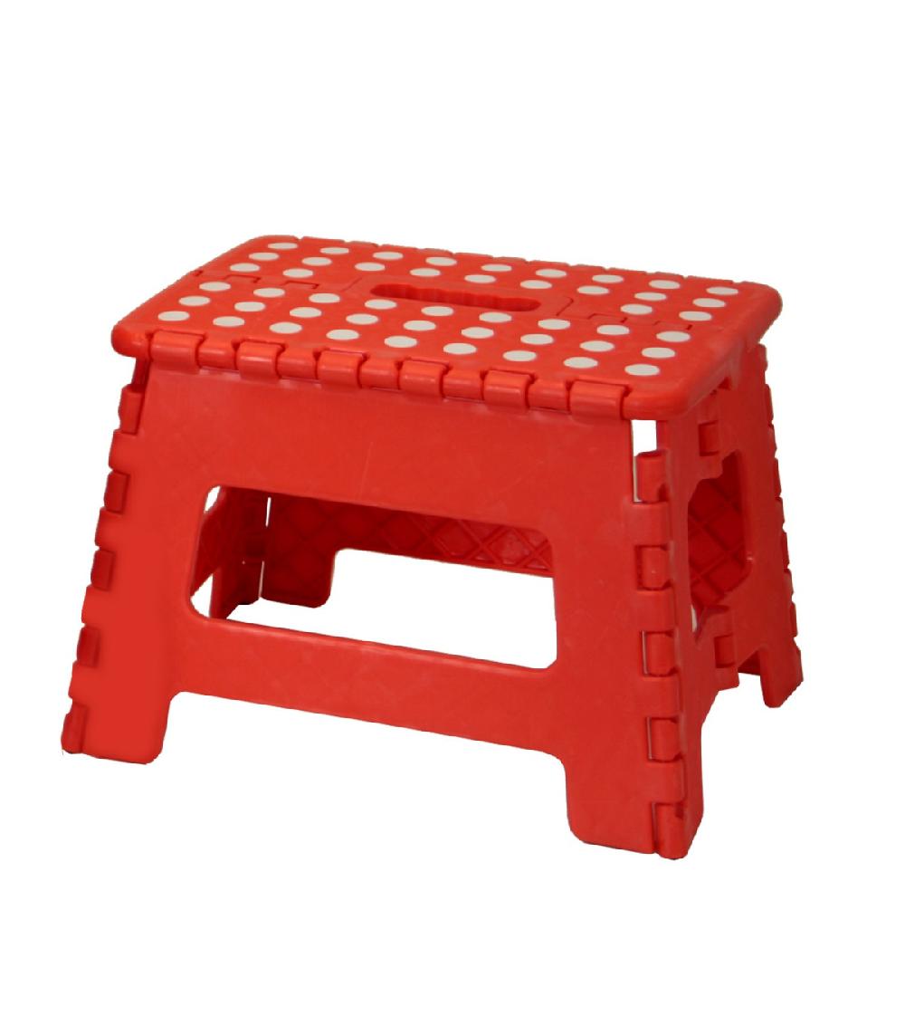 wadiga Escabeau Marchepied Pliable Plastique Rouge - Hauteur 22cm
