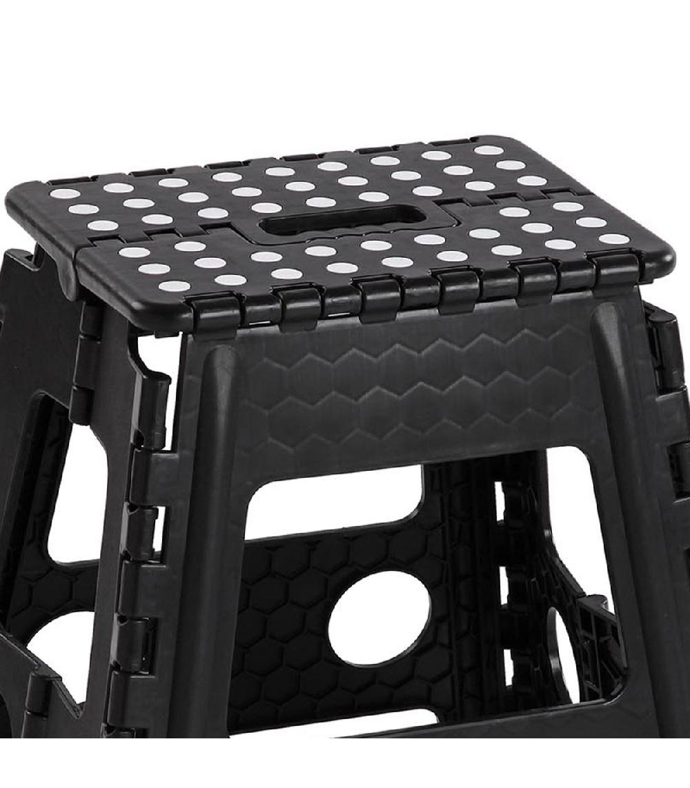 Wadiga Escabeau Marchepied Pliable Polypropylène Noir 29x22x39cm