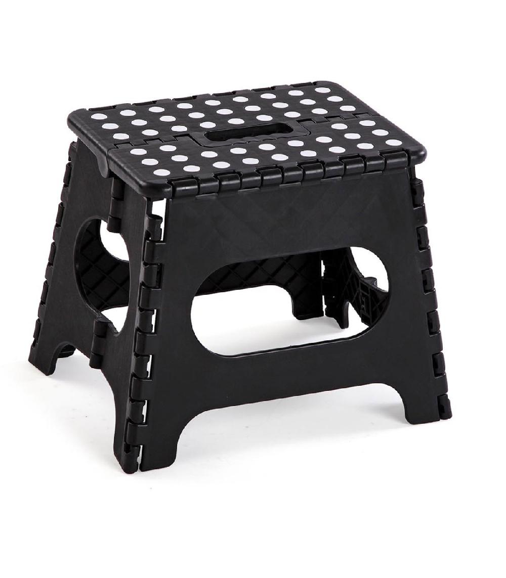 wadiga Escabeau marchepied pliable polypropylène noir 29x22x27cm