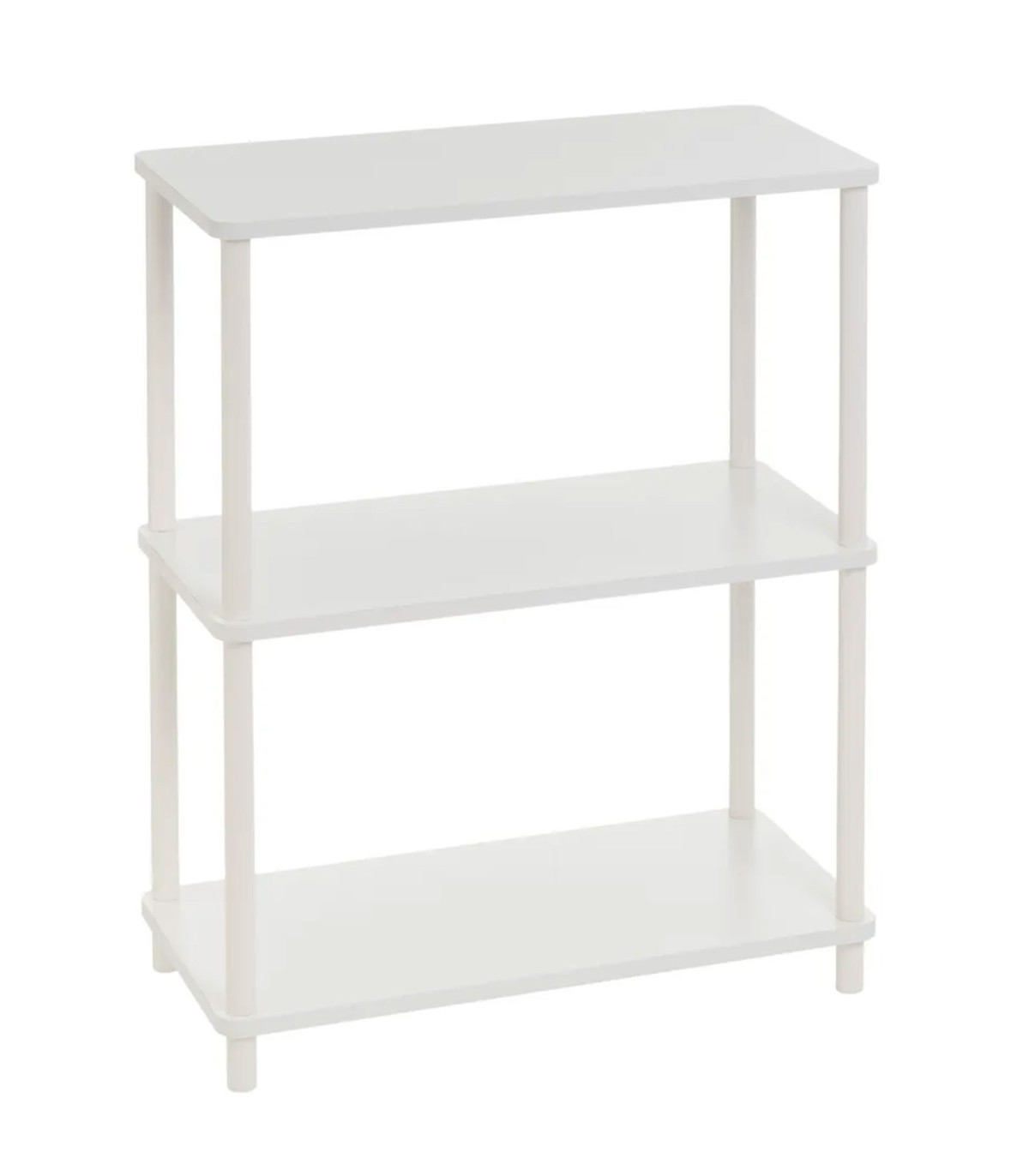 wadiga Étagère 3 plateaux en bois et métal blanc 60x30x76cm