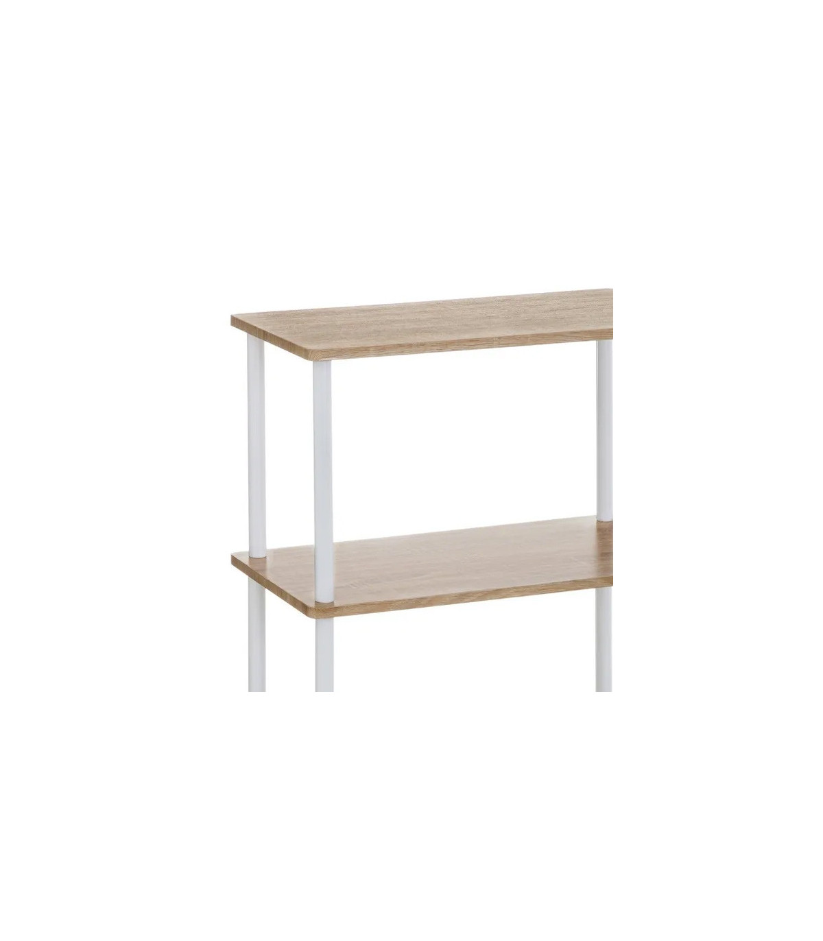 Wadiga Étagère 3 Plateaux En Bois Et Métal Blanc - 60x30x80cm
