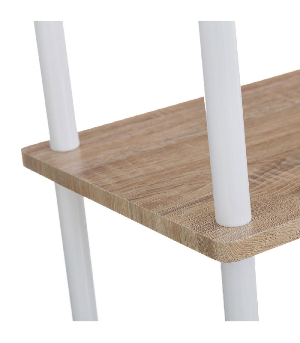 Wadiga Étagère 3 Plateaux En Bois Et Métal Blanc - 60x30x80cm