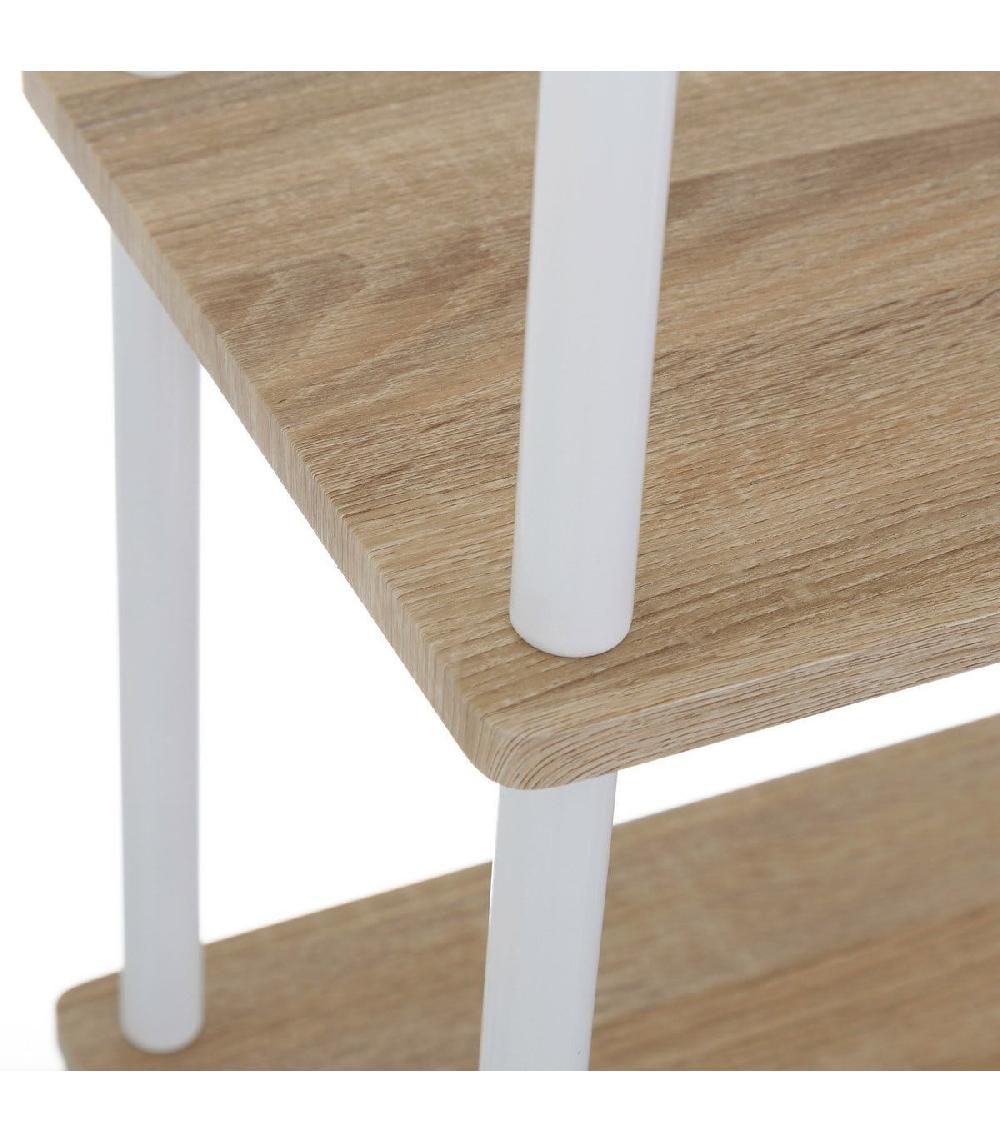 Wadiga Étagère 4 Plateaux En Bois Et Métal Blanc - 60x30x110cm