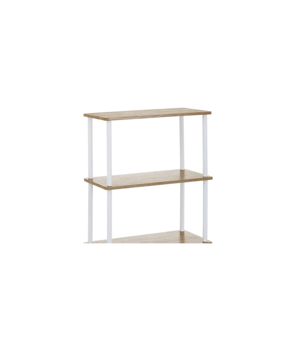Wadiga Étagère 4 Plateaux En Bois Et Métal Blanc - 60x30x110cm