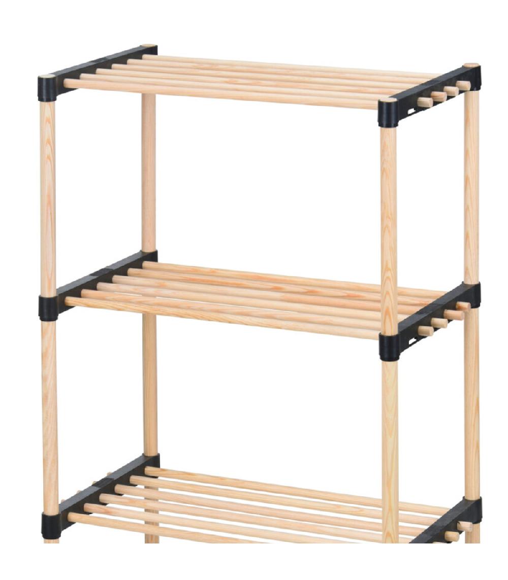 Wadiga Étagère à Chaussures 4 étages En Bois 49x28x92.5cm