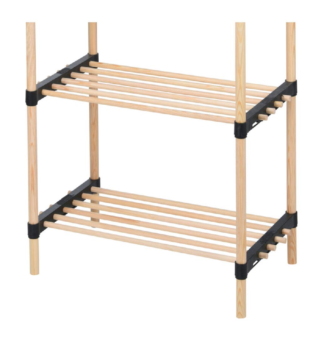 Wadiga Étagère à Chaussures 4 étages En Bois 49x28x92.5cm