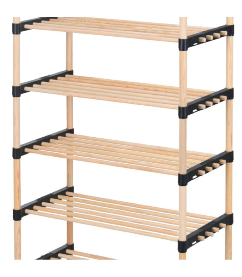 Wadiga Étagère à Chaussures 7 étages En Bois - 56x28x110cm