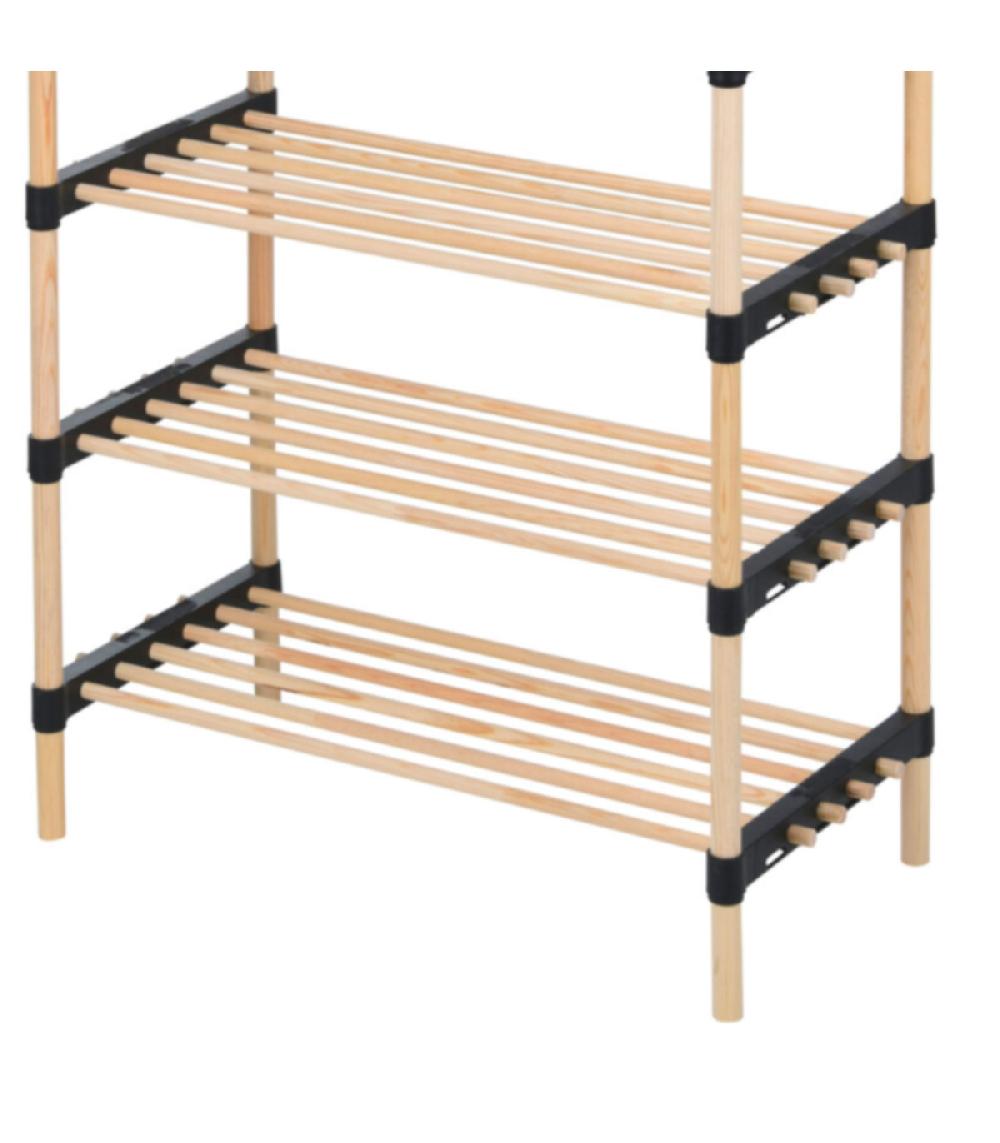 Wadiga Étagère à Chaussures 7 étages En Bois - 56x28x110cm