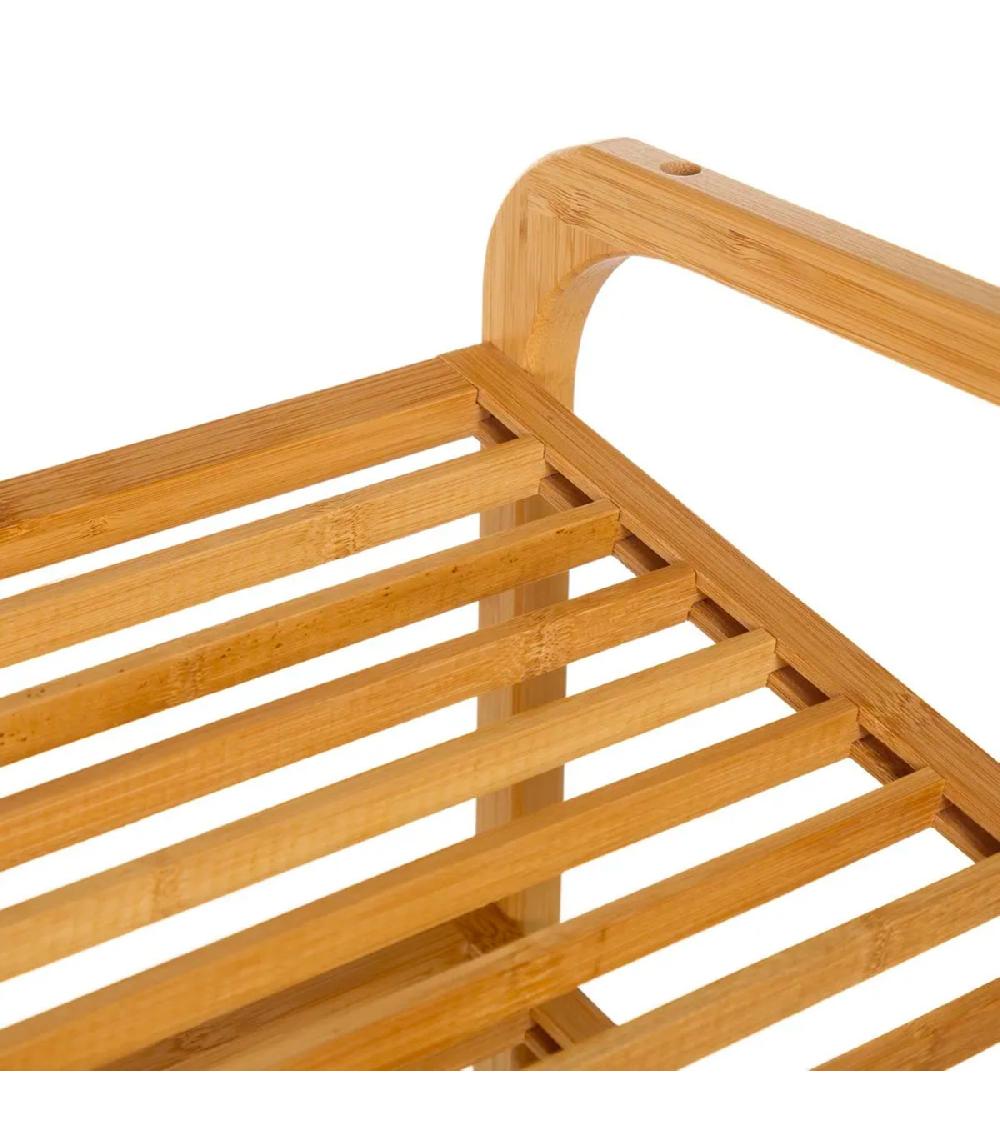 Wadiga Étagère à Chaussures Bambou 2 étages 76x33x33cm