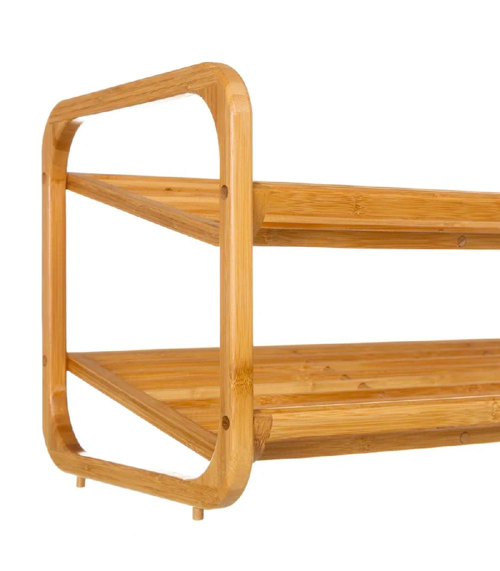 Wadiga Étagère à Chaussures Bambou 2 étages 76x33x33cm