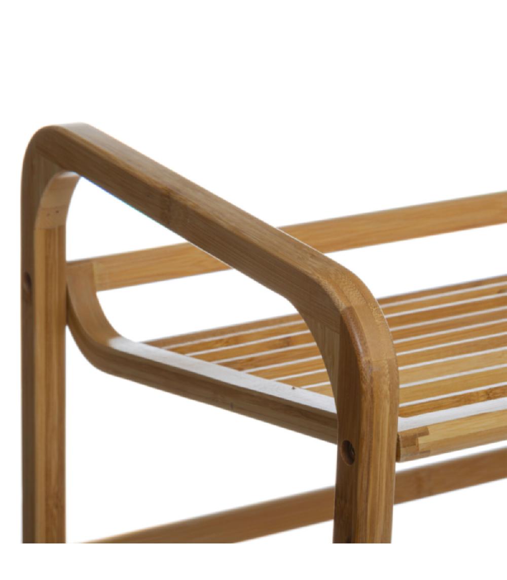 Wadiga Étagère à Chaussures Bambou 3 Niveaux - 74x33x50cm