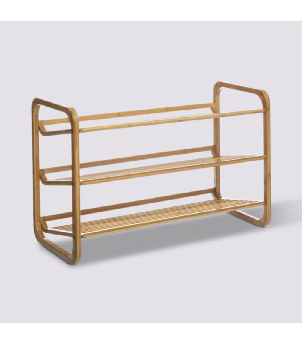 Wadiga Étagère à Chaussures Bambou 3 Niveaux - 74x33x50cm