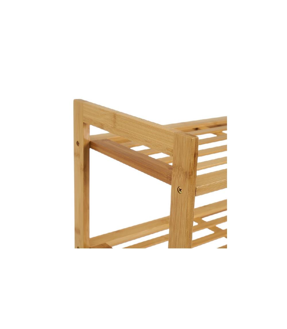 Wadiga Étagère à Chaussures Bambou étroite 3 Niveaux - 70x26x50cm