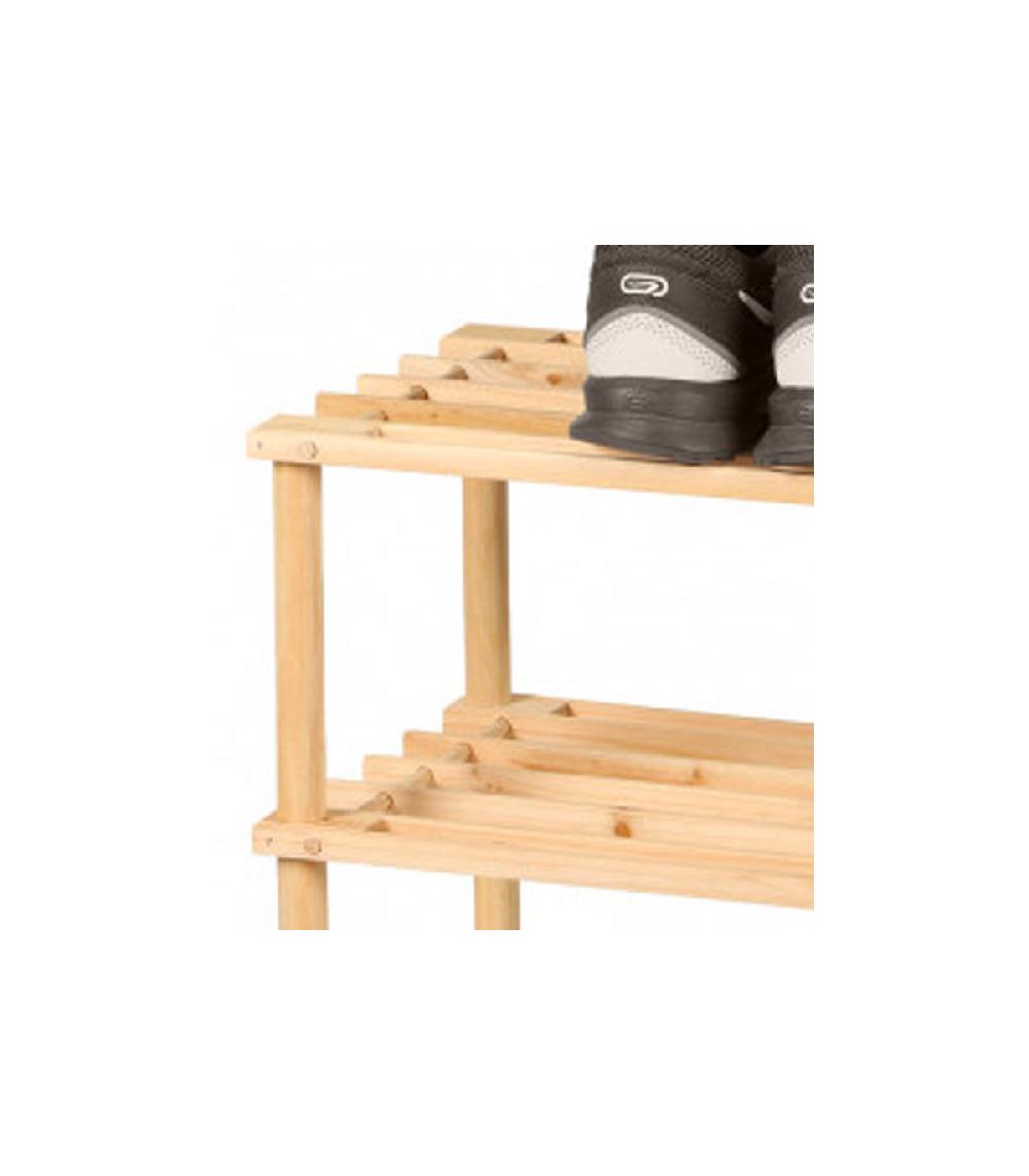Wadiga Étagère à Chaussures En Bois 3 Niveaux - 74x26x48cm