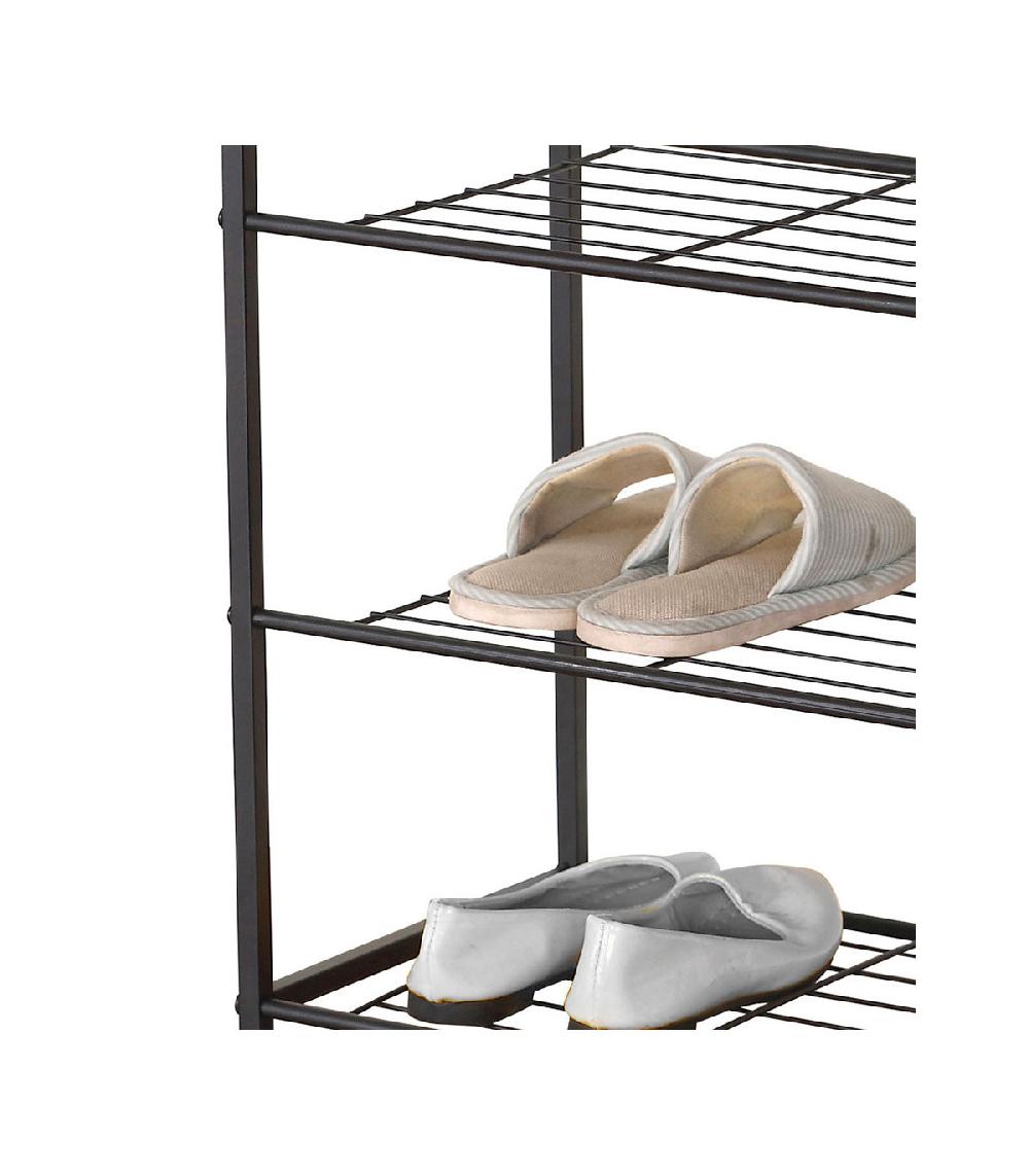 Wadiga Étagère à Chaussures En Bois Et Métal Noir 63x30x63cm