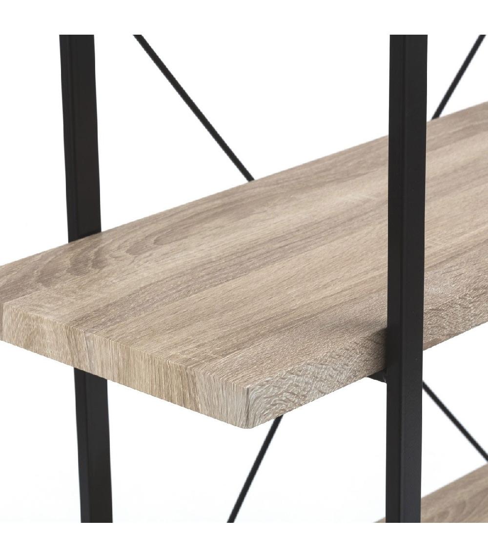 Wadiga Étagère à Poser En Métal Et PVC Motif Bois - 3 étages