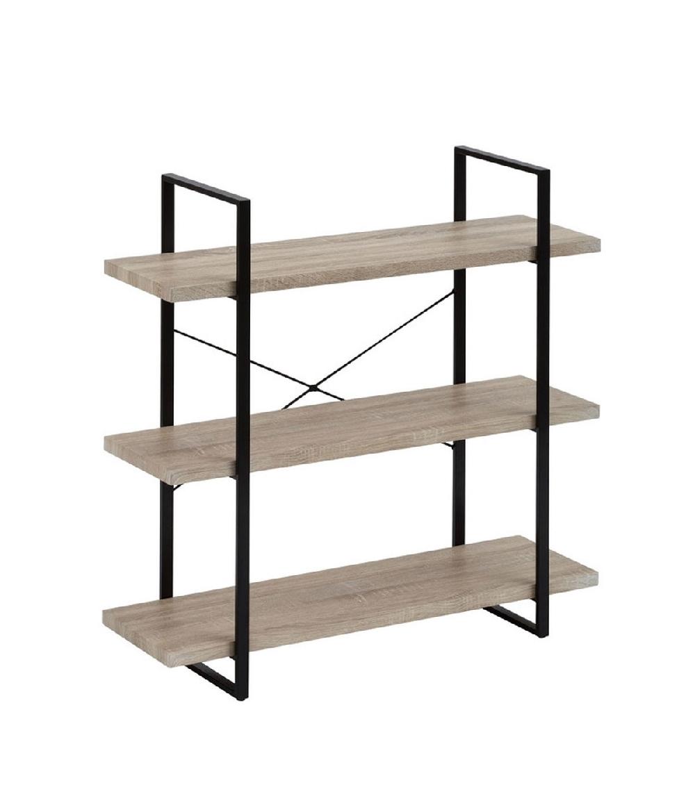 wadiga Étagère à Poser en Métal et PVC Motif Bois - 3 étages