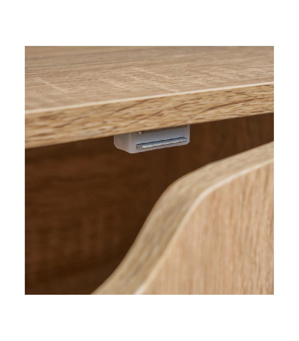 Wadiga Étagère Basse En Bois 4 Casiers 2 Portes - 60x29.5x61.5cm