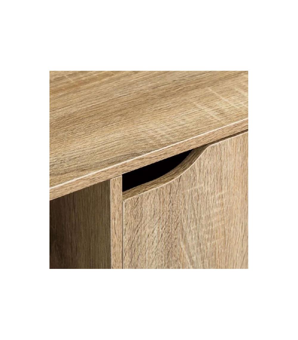 Wadiga Étagère Basse En Bois MDF 9 Casiers 5 Portes Façon Console